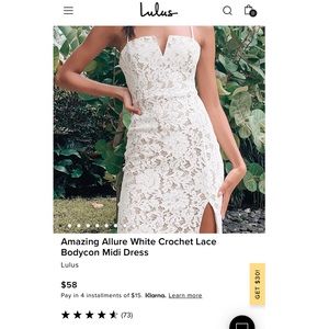 Lulus Amazing Allure White Crochet Lace Bodycon Midi Dress